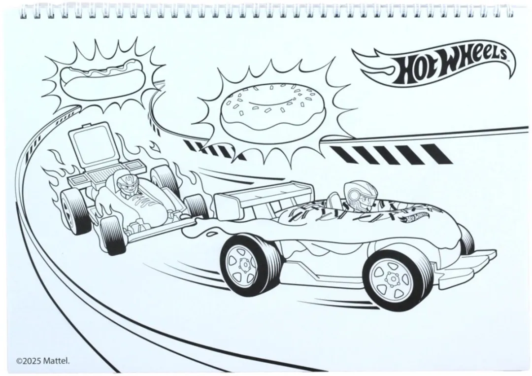 Hot Wheels Challenge A4 Spiraalschetsboek 40 Vellen - met Stickers