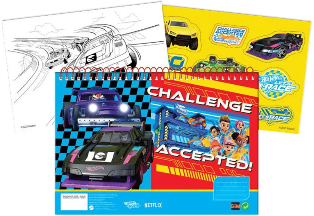 Hot Wheels Challenge A4 Spiraalschetsboek 40 Vellen