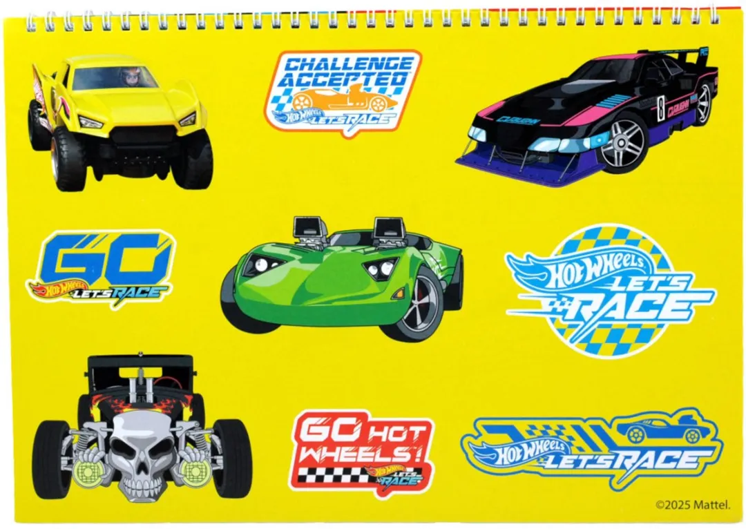 Hot Wheels Challenge A4 Spiraalschetsboek 40 Vellen - met Stickers