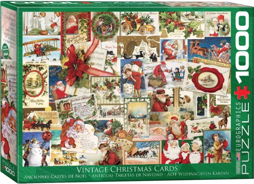 Eurographics Vintage Kerstkaarten Puzzel 1000 Stuks
