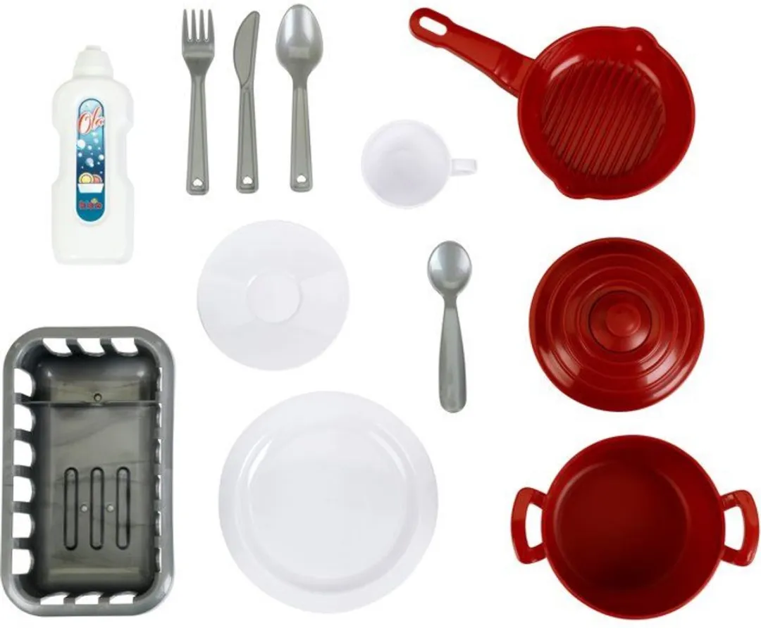 Klein Toys Bosch Keukenwastafel 7110 - Grijs/Rood - afbeelding 6 van 6