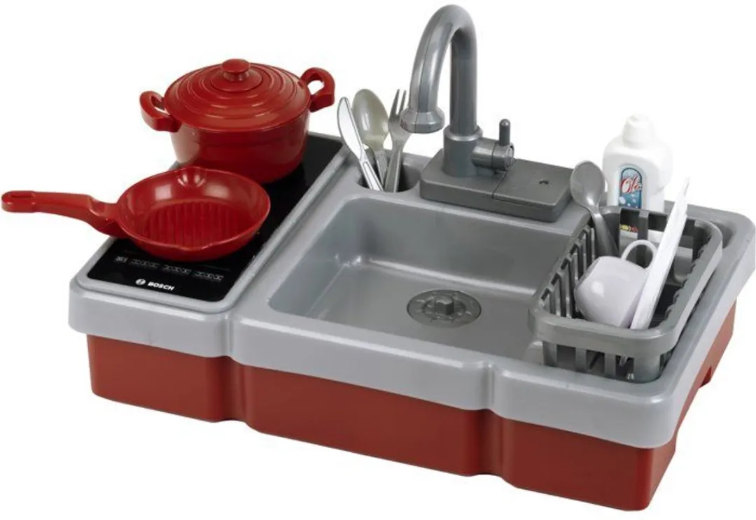 Klein Toys Bosch Keukenwastafel 7110 - Grijs/Rood