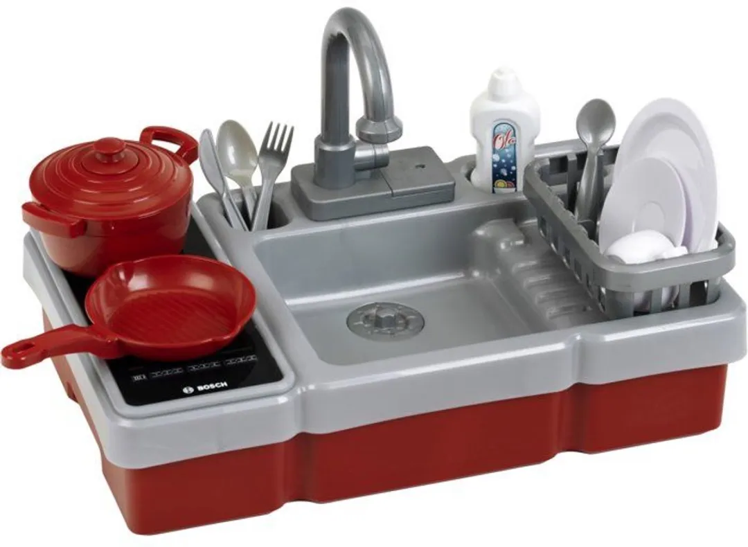 Klein Toys Bosch Keukenwastafel 7110 - Grijs/Rood