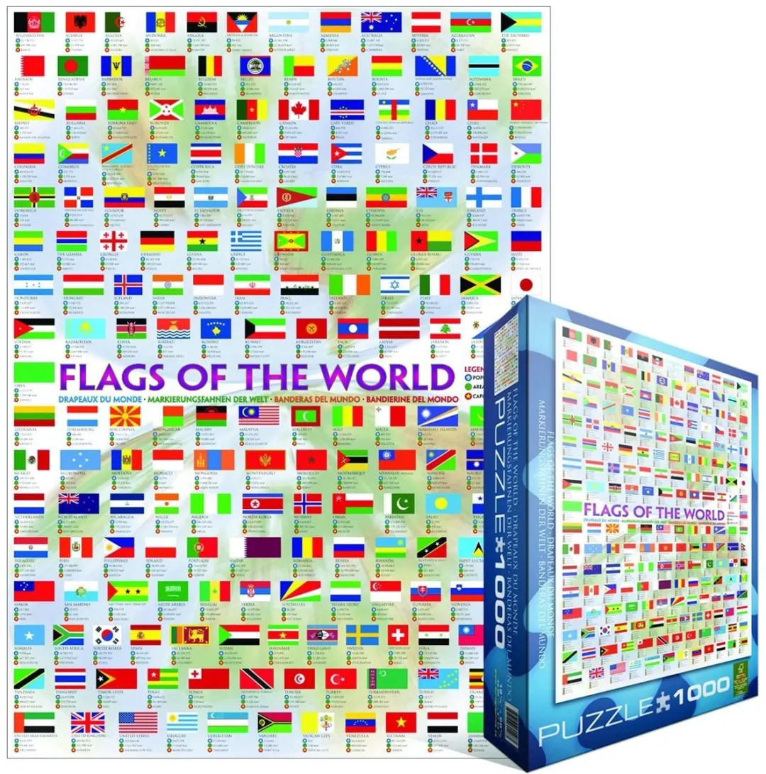 Eurographics Vlaggen van de Wereld Legpuzzel 1000 Stuks - eu6000-0128