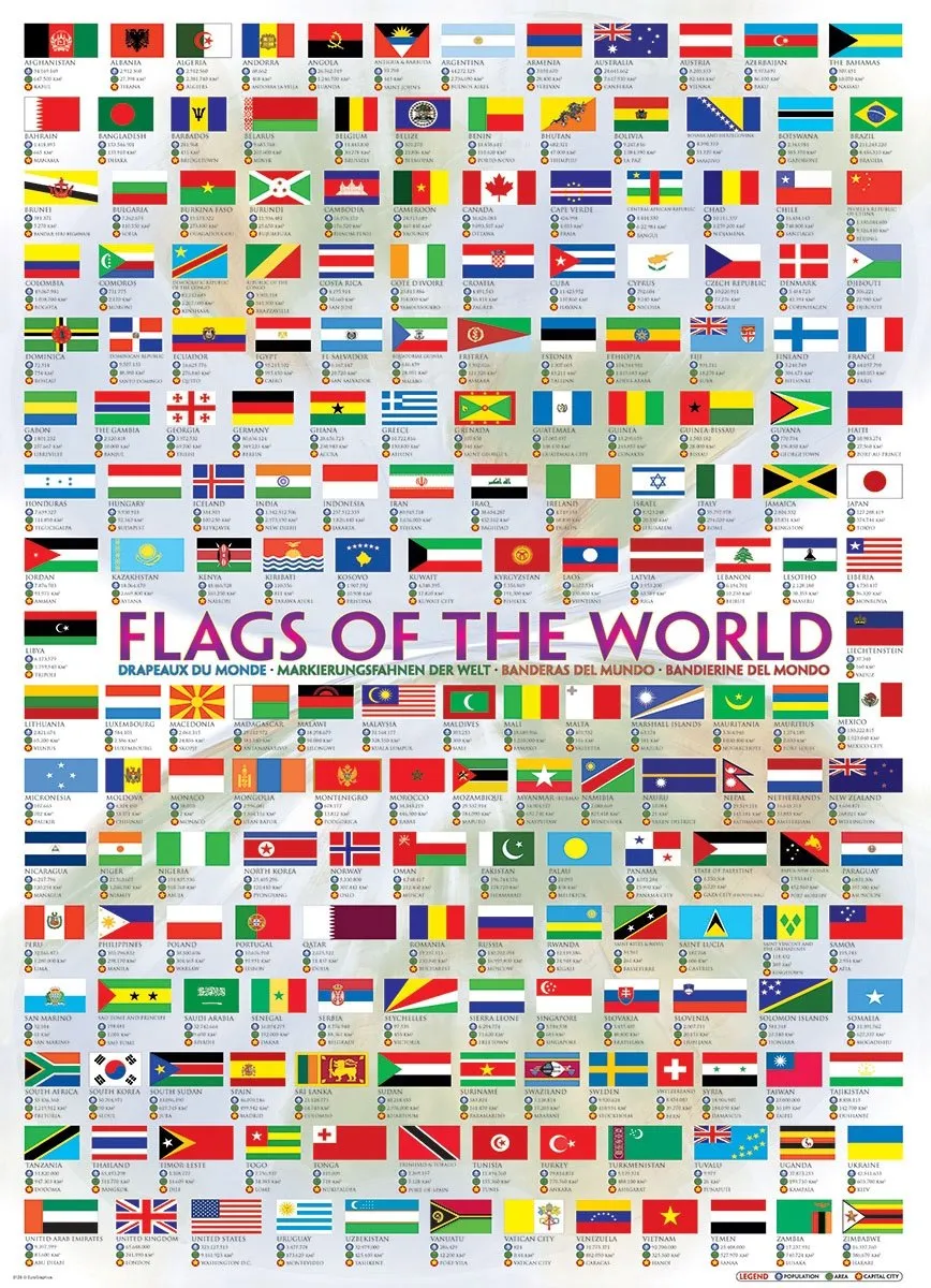 Eurographics Vlaggen van de Wereld Legpuzzel 1000 Stuks - eu6000-0128