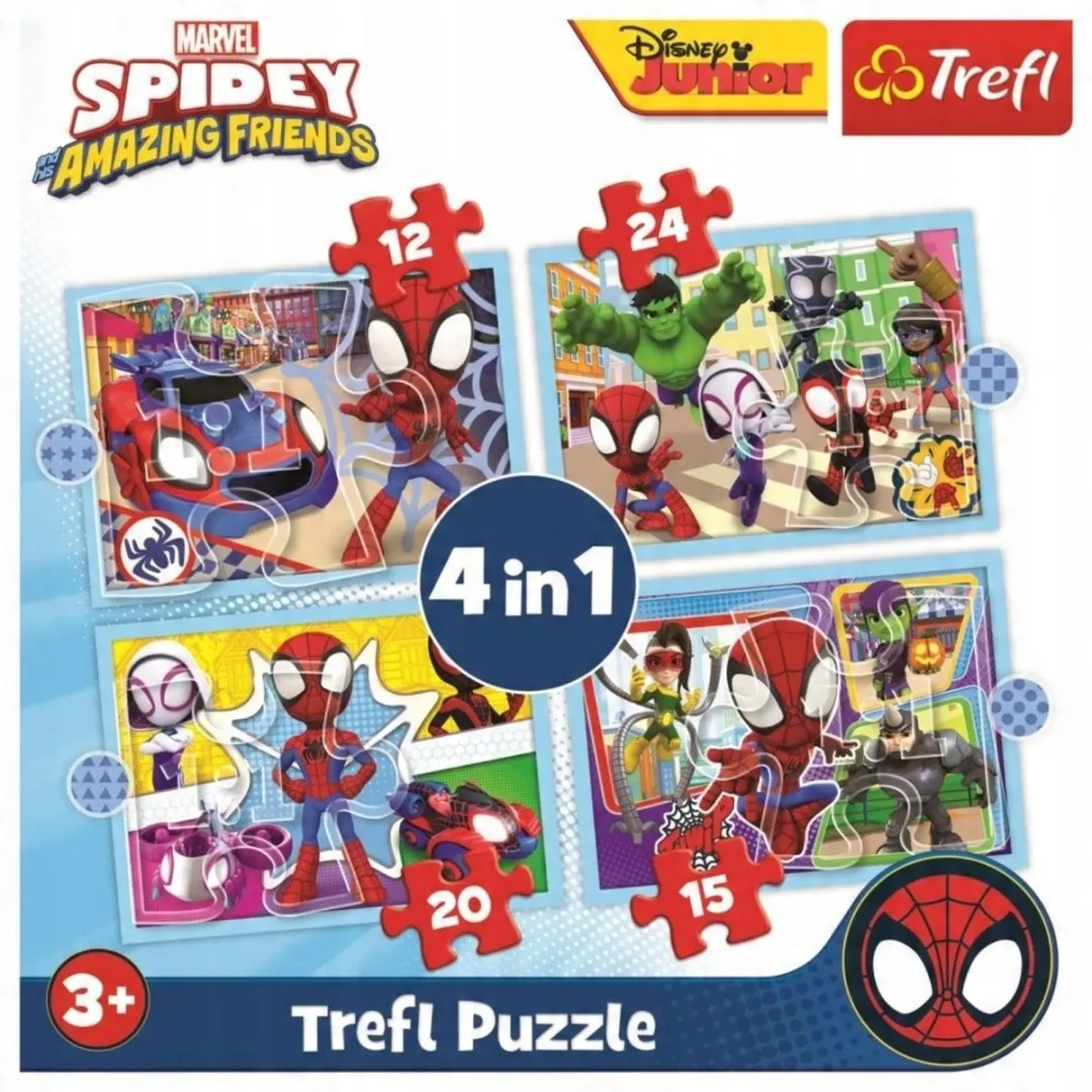 Trefl Spidey's Team 4-in-1 Puzzels - 71 Stuks - Multicolor