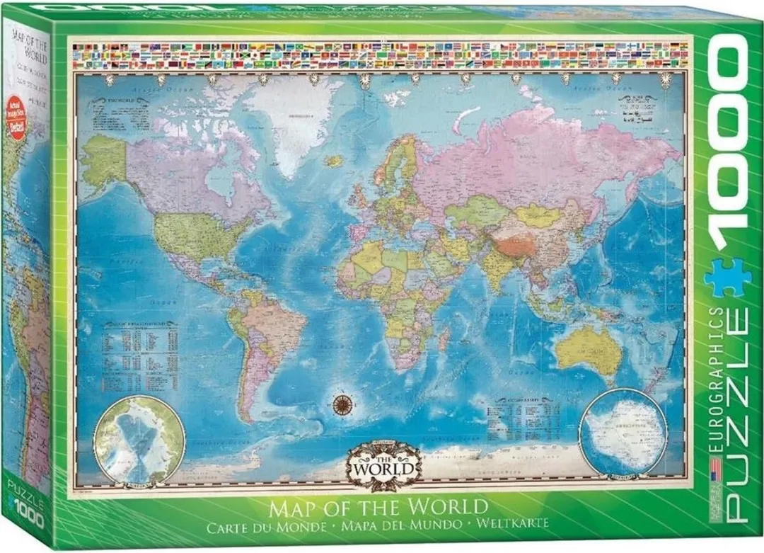 Eurographics Kaart van de Wereld Legpuzzel 1000 Stuks