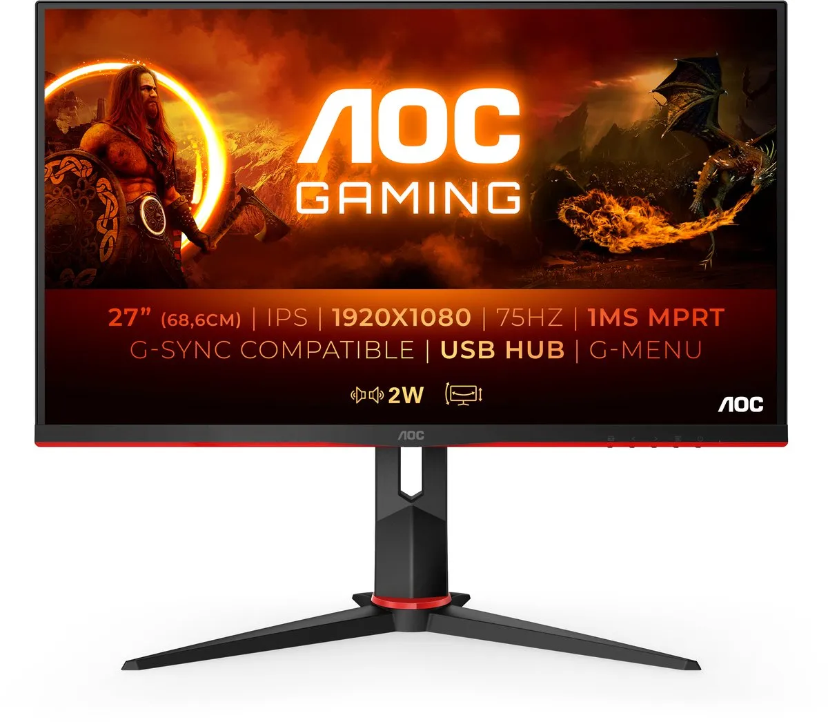 AOC Gaming 27G2U5/BK Monitor 27" Full HD