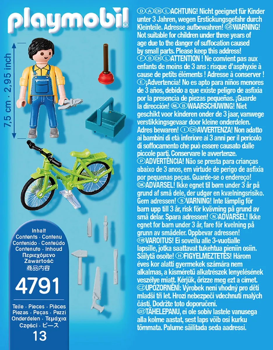 Playmobil Klusjesman met fiets 4791 - afbeelding 6 van 6