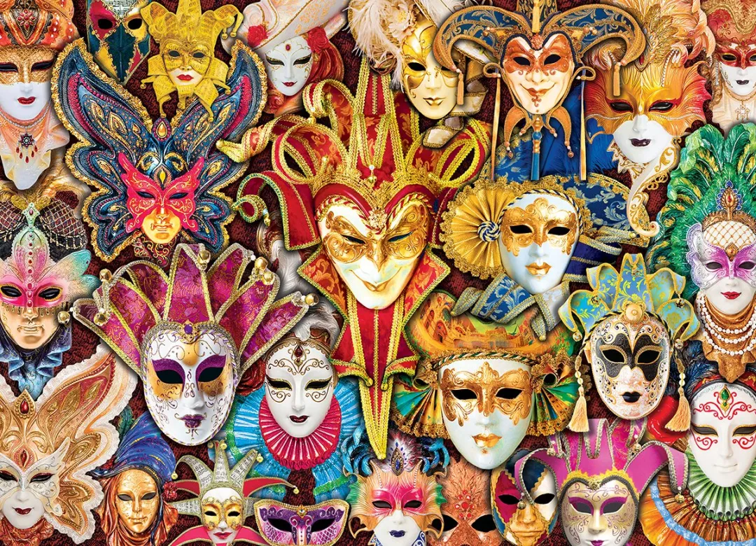 Eurographics Venetiaanse Maskers Legpuzzel 1000 Stuks - 68x48cm - Multi