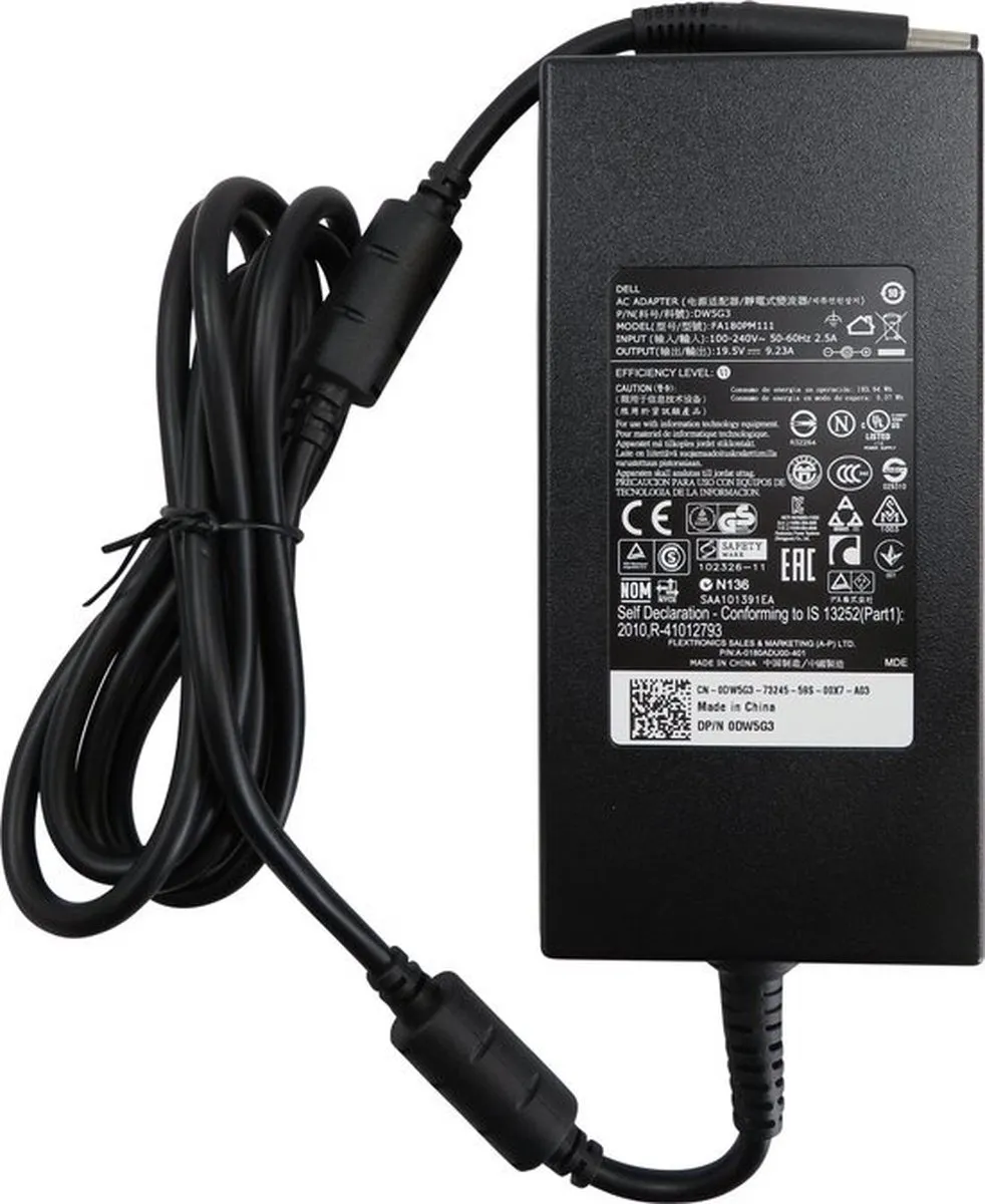 Dell 3034737 AC Netvoeding 180W - Zwart