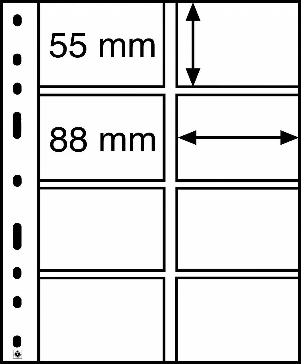 Leuchtturm Optima Insteekbladen 8 Vakken Transparant - 88x55mm