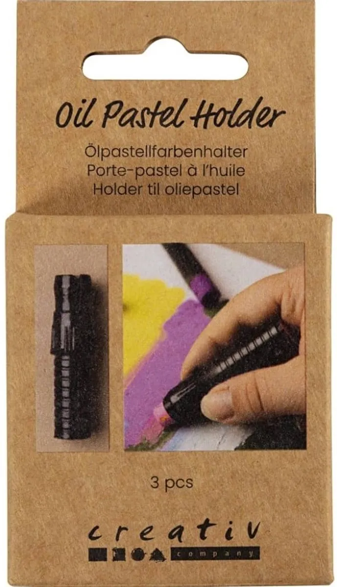 Creativ Company Oliepastelhouder - Zwart - 3 Stuks