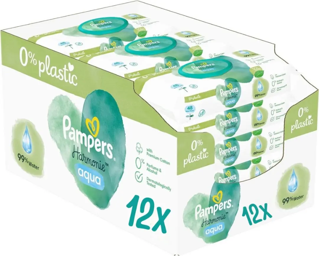 Pampers Harmonie Aqua Babydoekjes 576 Stuks
