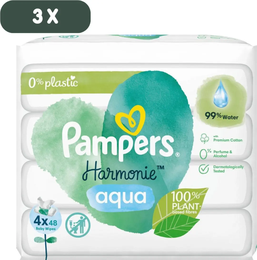 Pampers Harmonie Aqua Babydoekjes 576 Stuks