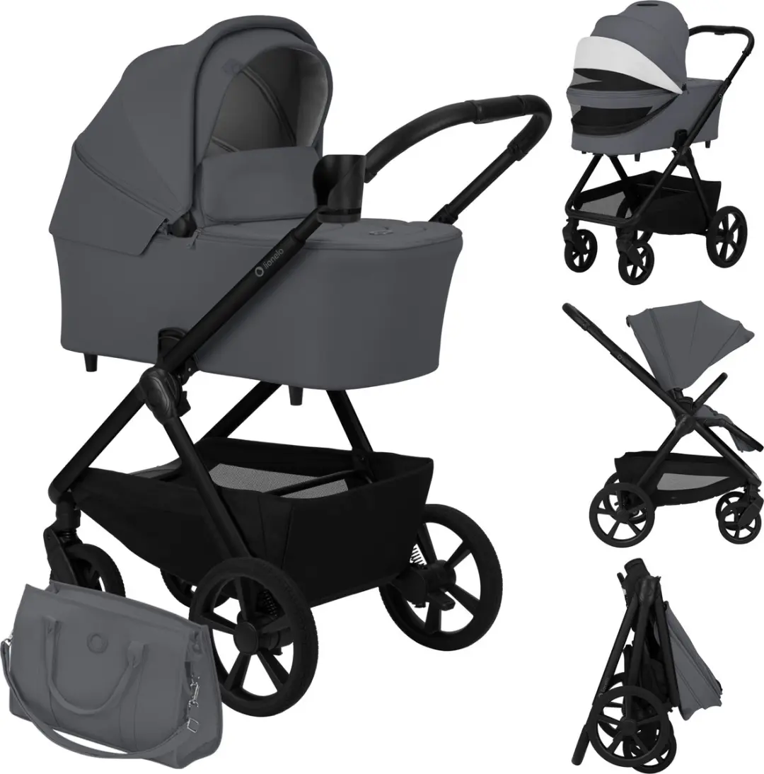 Lionelo Carmine 2-in-1 Kinderwagen Reiswieg & Wandelwagen - GravelTech Wielen - Bruin