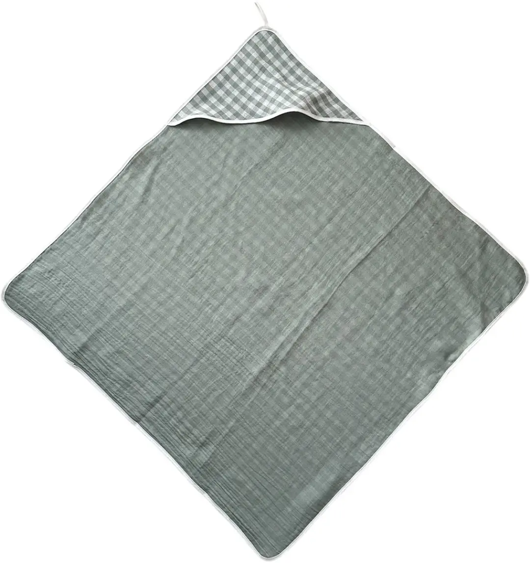 BINK Bedding Badcape Hydrofiel Vichy Groen 75x75cm