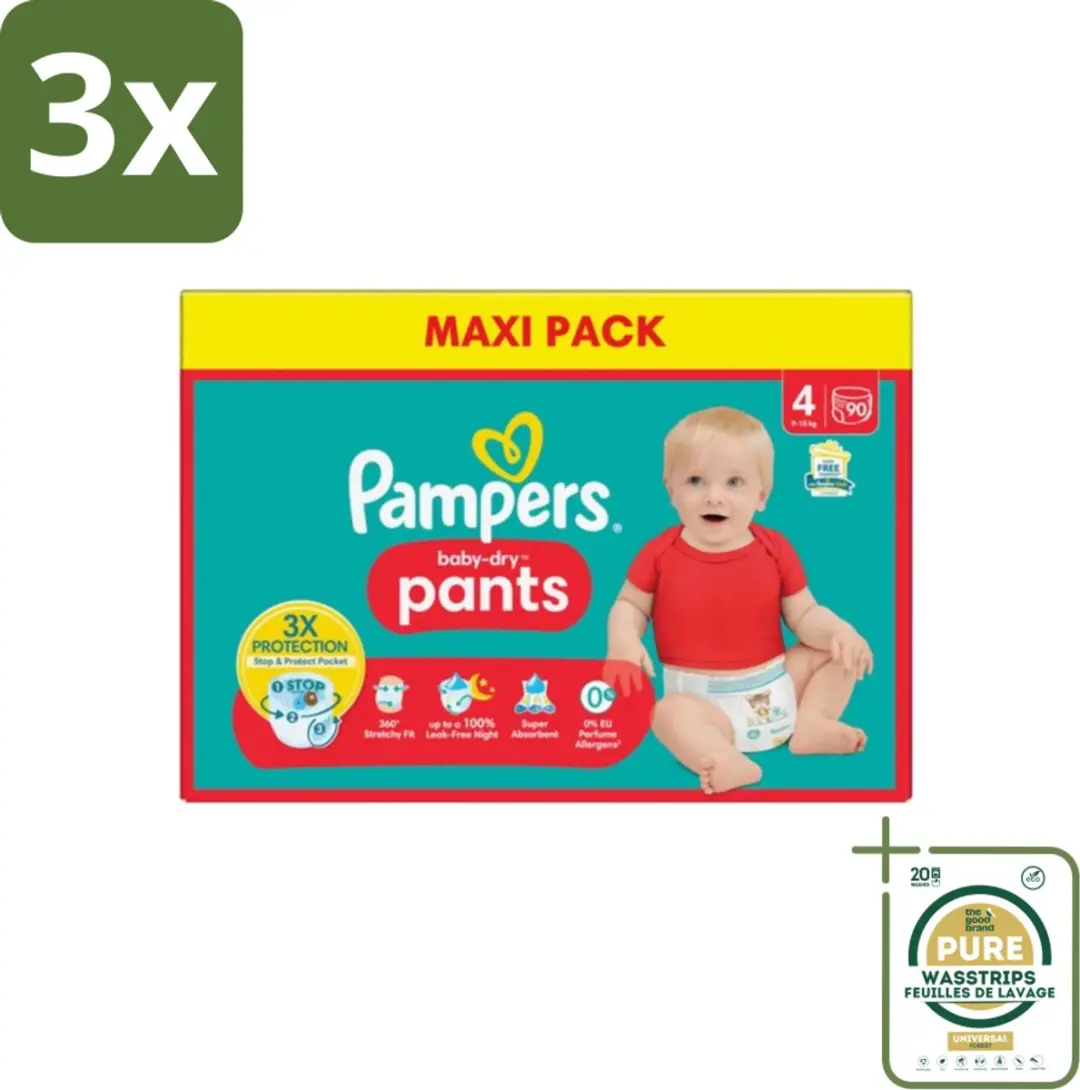 Pampers Baby-Dry Pants Maat 4 - 270 Stuks (3x90)