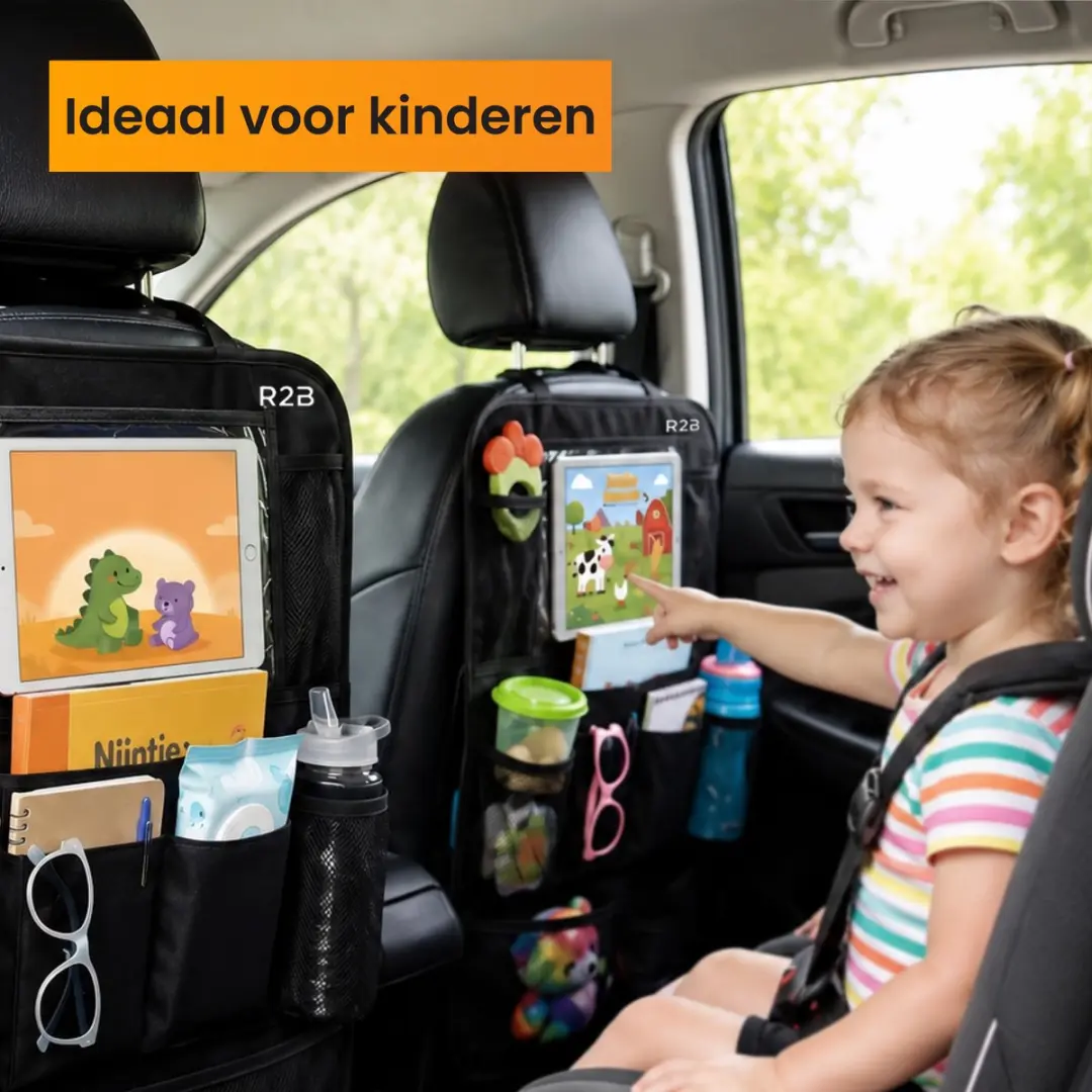 R2B Auto Organizer Autostoel - 2 Stuks - 8 Opbergvakken