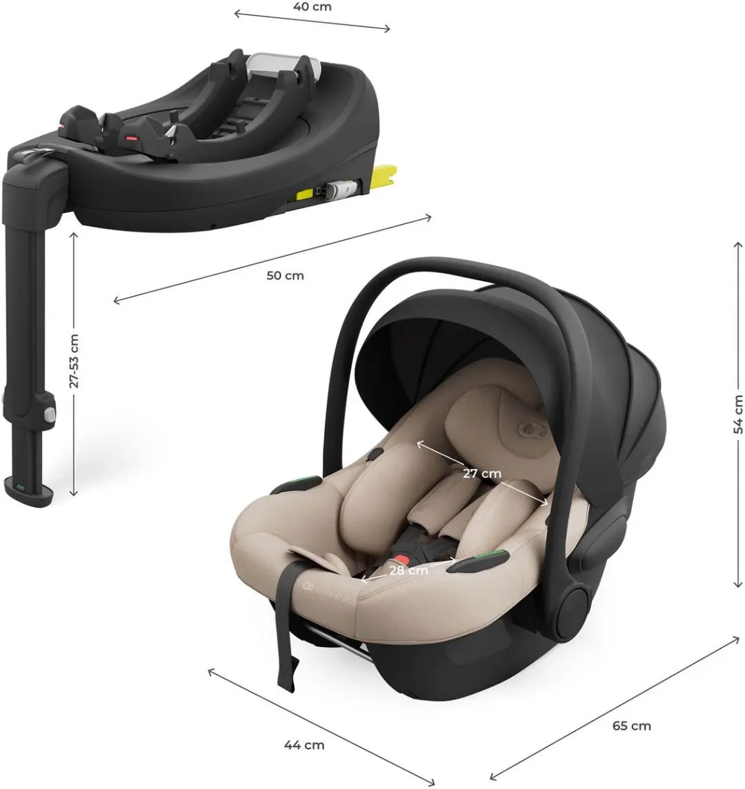 KinderKraft I-LITE Autostoel met ENDURA SAFE FX Isofix-Basis - 40-87 cm - Beige