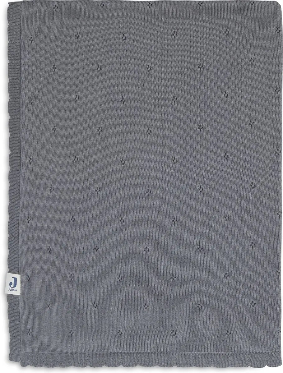 Jollein Baby Deken Ledikant 100x150cm Pointelle Storm Grey