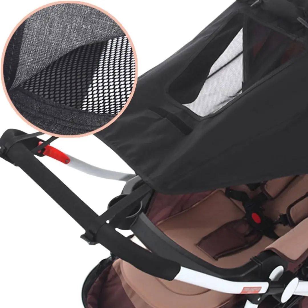 ECTEATOY Universele Zonnekap Kinderwagen UV50+ - Zwart