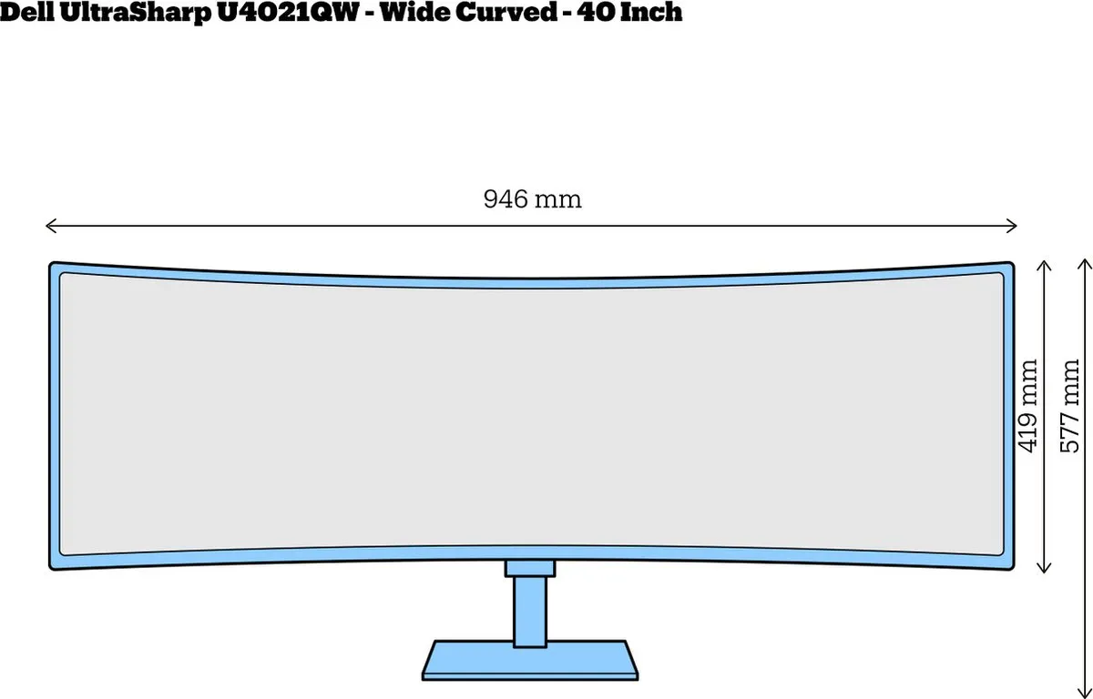 Dell UltraSharp U4021QW 40" Curved Monitor - WUHD - Thunderbolt 3 - afbeelding 6 van 6