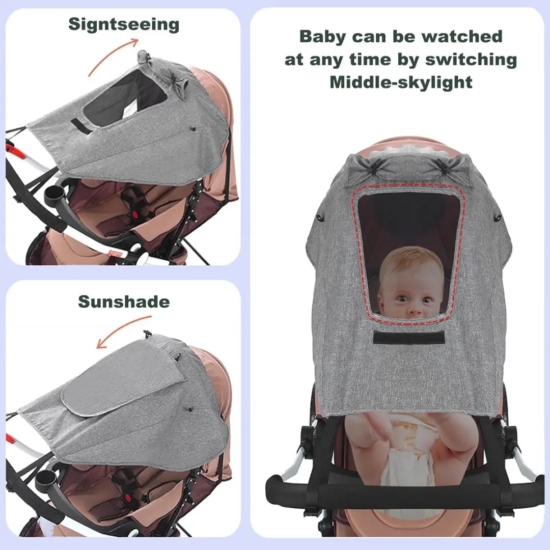 ECTEATOY Zonnekap Kindervewagen - Veelkleurig
