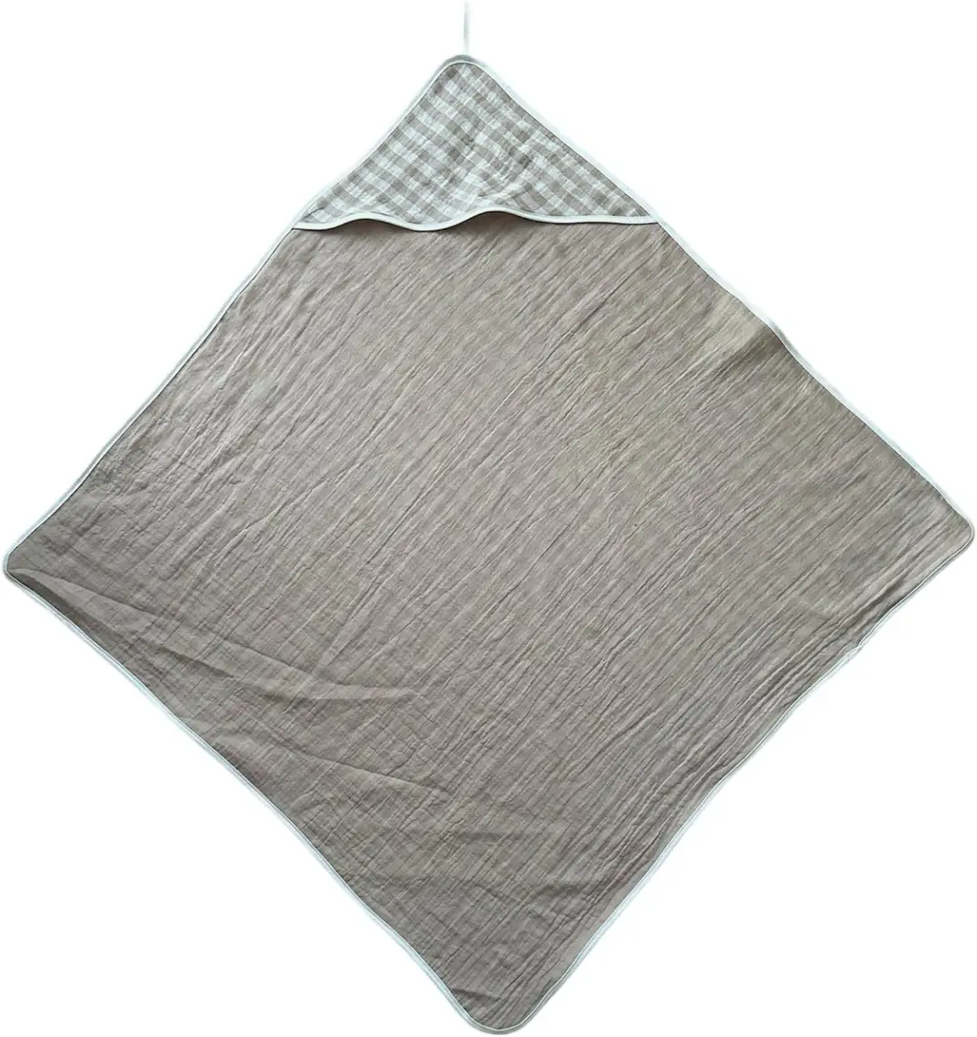 BINK Bedding Badcape Hydrofiel Vichy Beige 75x75cm