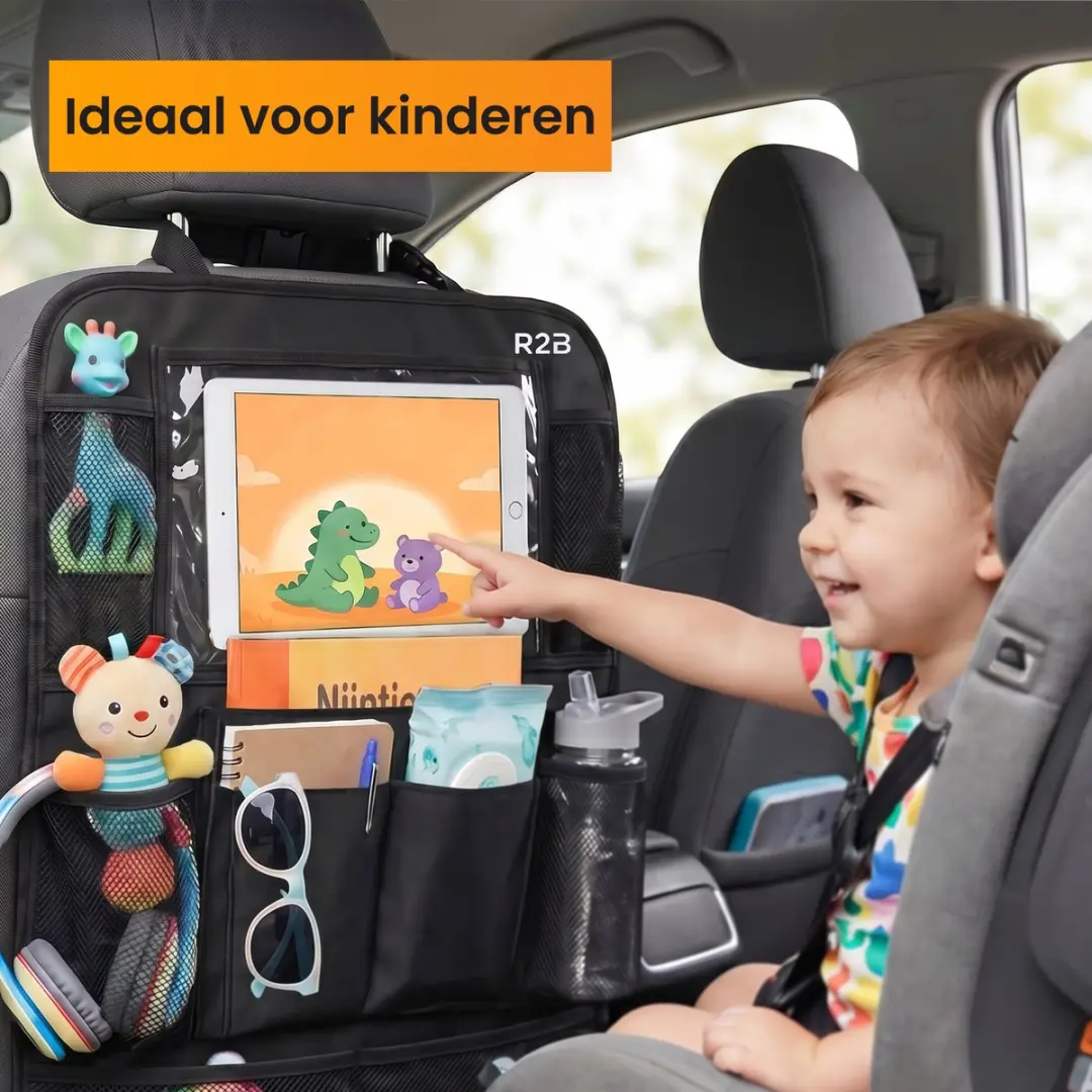 R2B Auto Organizer Autostoel - 8 Opbergvakken - Tablethouder