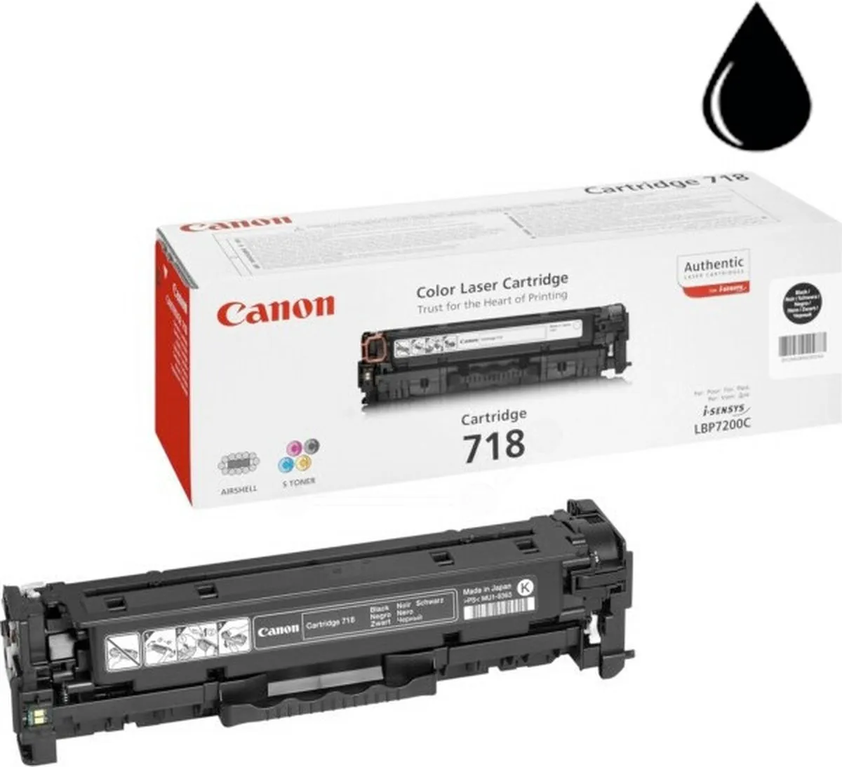Canon 718 Tonercartridge - 50061526 - 2900 Pagina's - Zwart