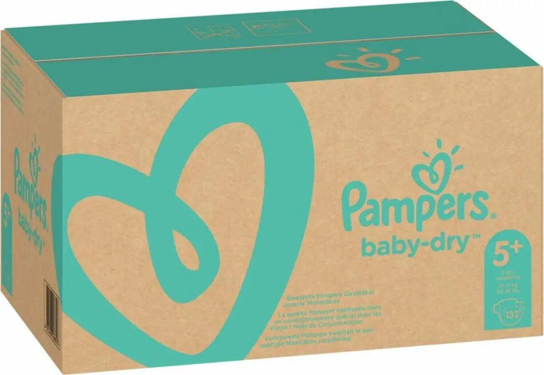 Pampers Baby-Dry Luiers Maat 5+ - 132 Stuks