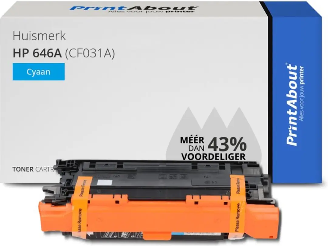 PrintAbout Huismerk HP 646A CF031A Toner - Cyaan