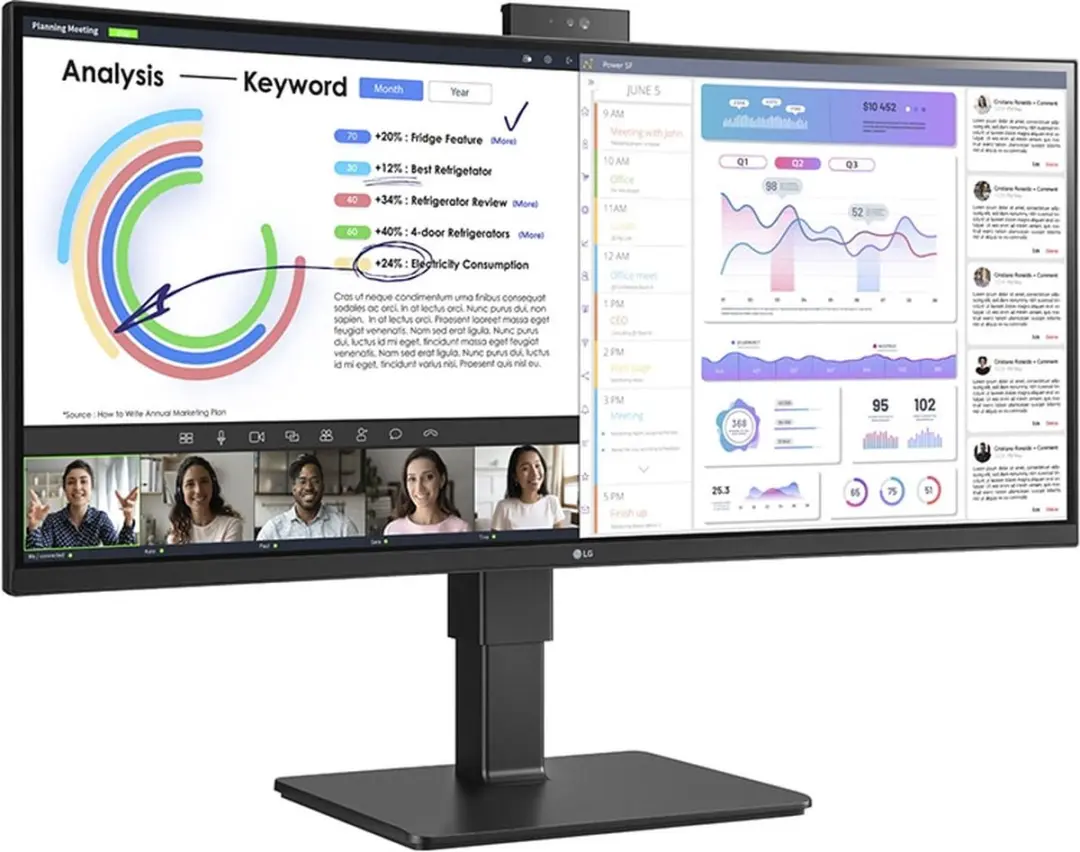 LG 34BQ77QC-B Ultrawide Monitor 34 Inch - QHD - USB-C 90W - Zwart