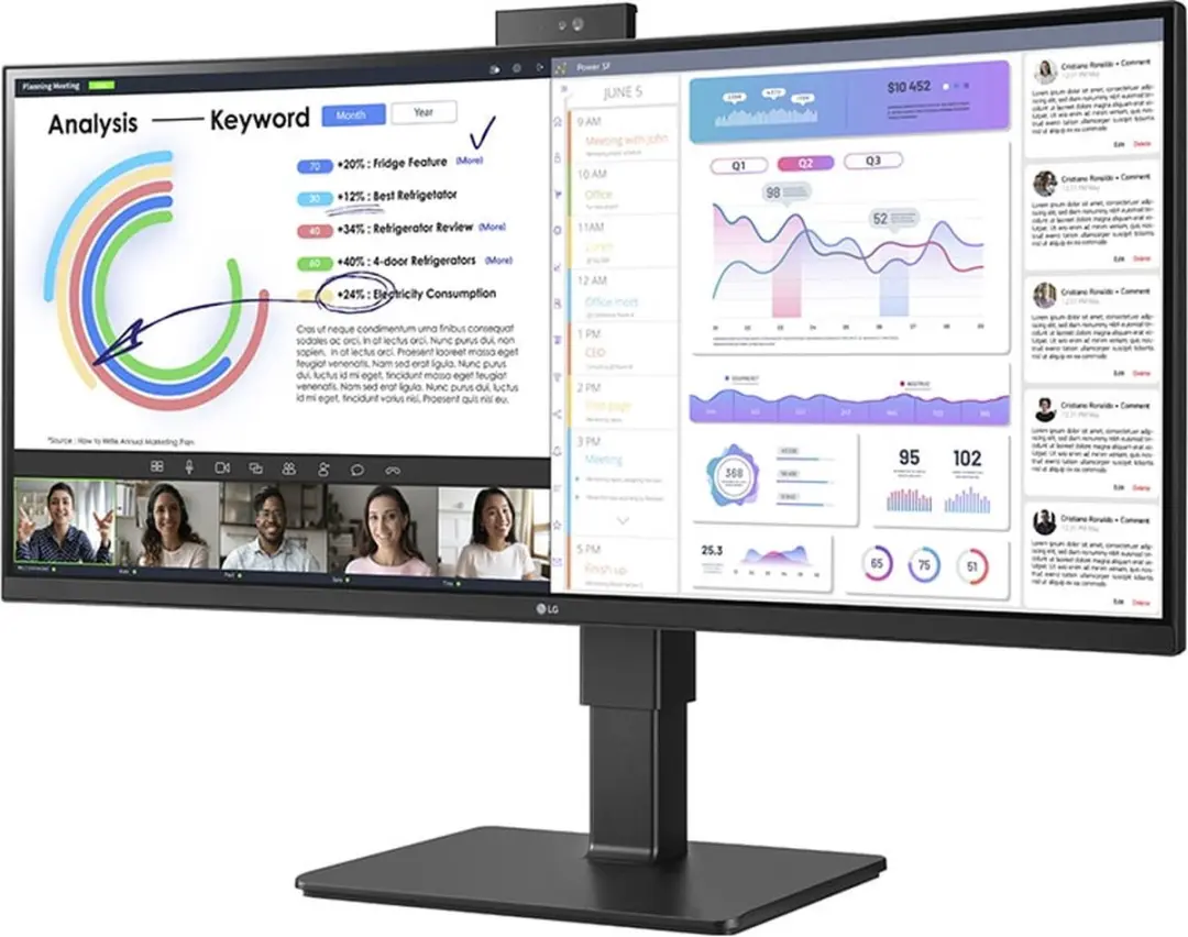 LG 34BQ77QC-B Ultrawide Monitor 34 Inch - QHD - USB-C 90W - Zwart