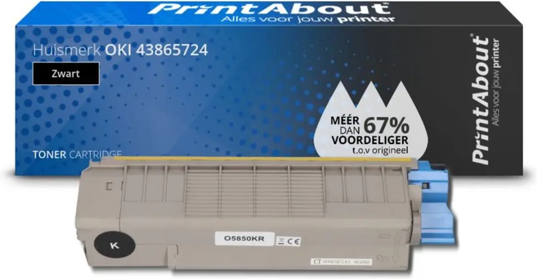 PrintAbout Huismerk Toner Zwart 43865724-PA - 9.000 Drukken