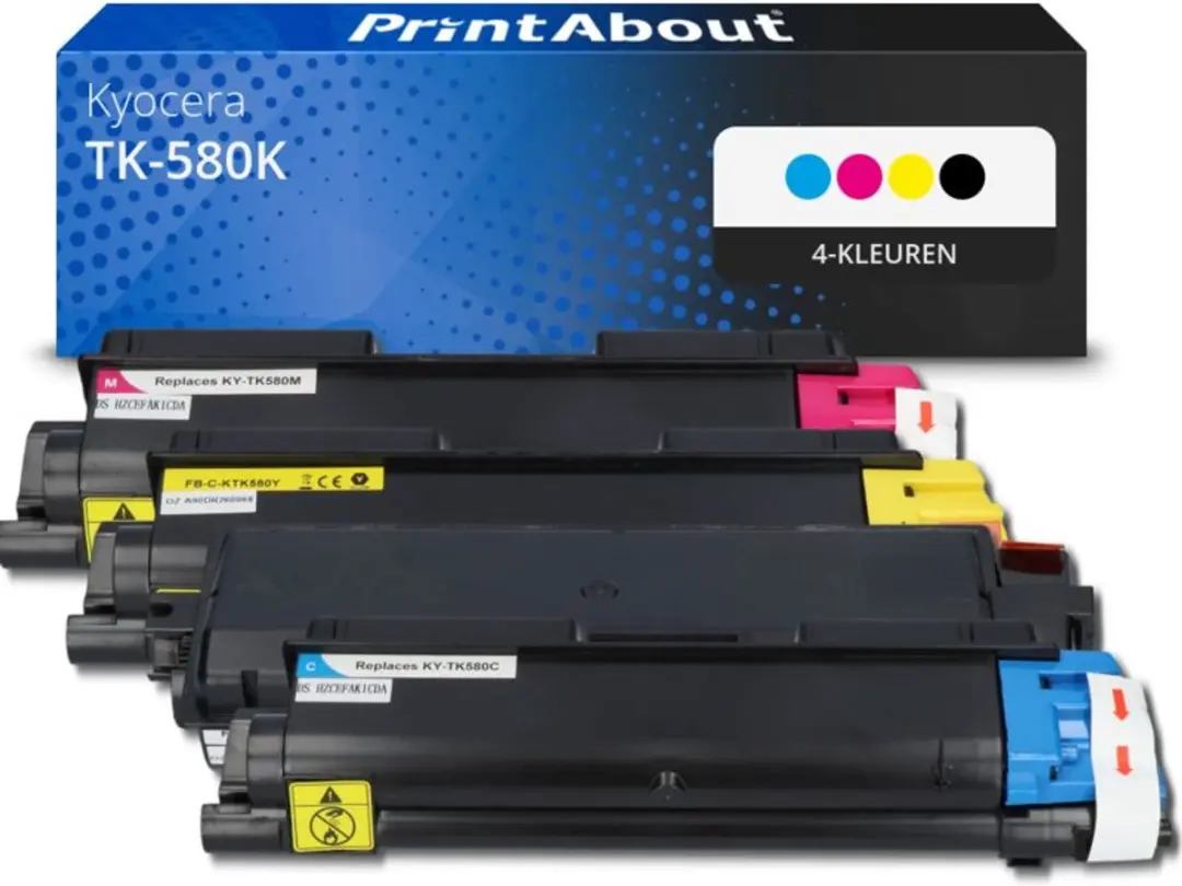 PrintAbout TK-580K-PA2 Toner - 4 Kleuren - 3.750 Afdrukken