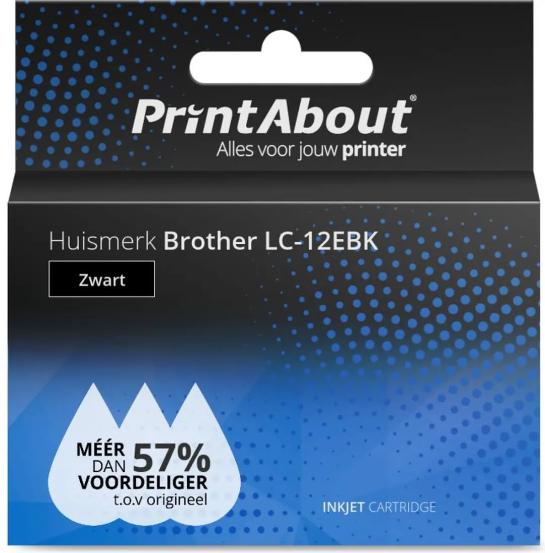 PrintAbout LC-12EBK Inktcartridge - Zwart - 3000 pagina's