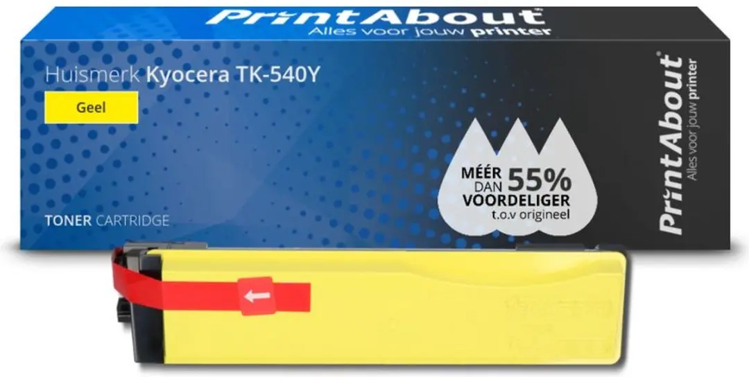 PrintAbout Kyocera TK-540Y Toner Geel - 19.000 Pagina's