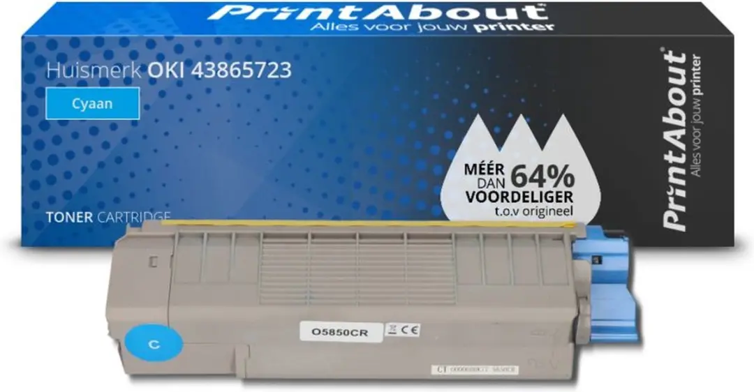 PrintAbout OKI 43865723 Toner Cyaan - 7.000 Pagina's