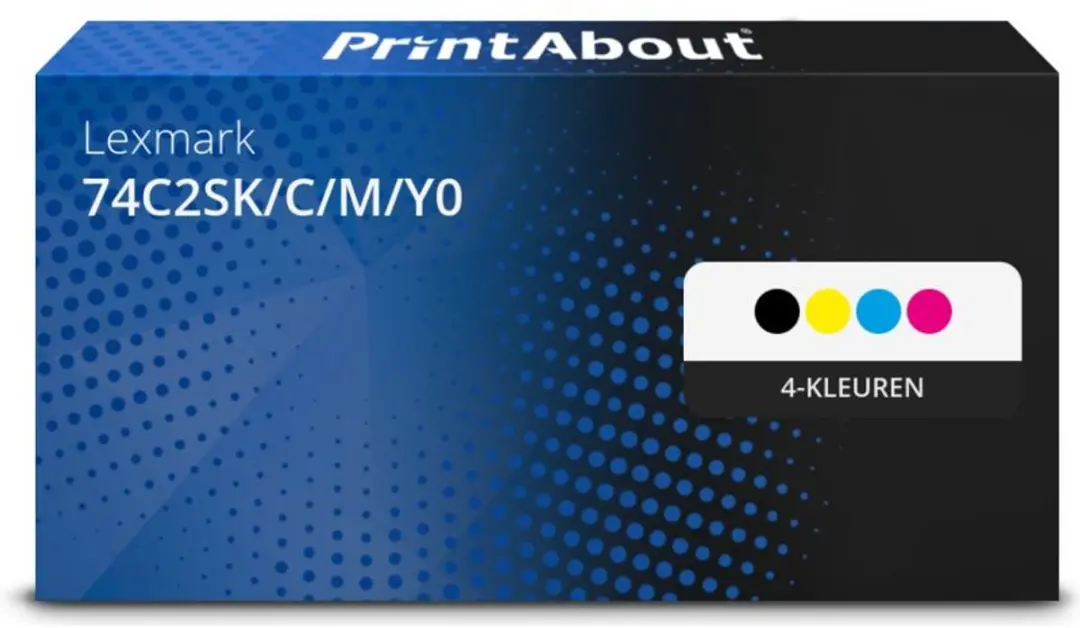 PrintAbout Lexmark 74C2SK/C/M/Y0 Toner 4-kleuren - 30.800 Stuks