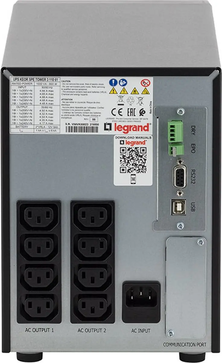 Legrand Keor ASI SPE 311061 UPS - 1KVA 800W 8x AC