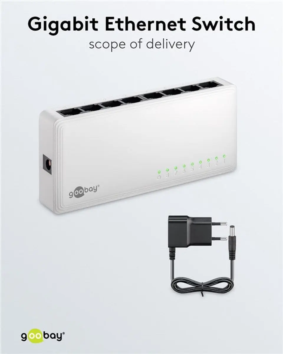 Goobay 8-Poorts Gigabit Ethernet Switch - Wit