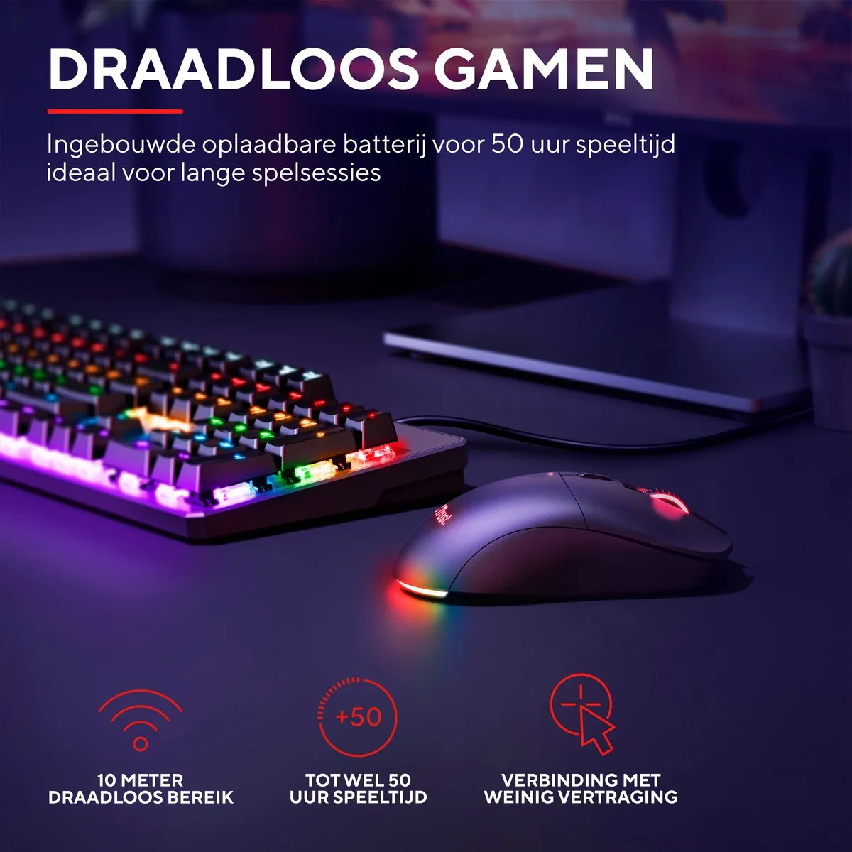 Trust GXT 980 Redex Draadloze Muis - Zwart