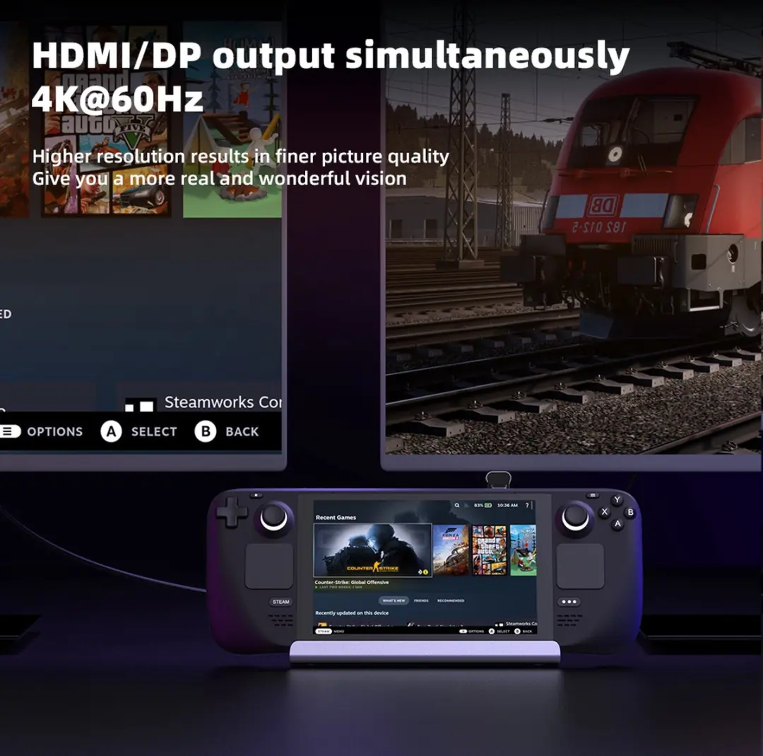 NÖRDIC DOCK-194 Steam Deck Docking Station - Grijs