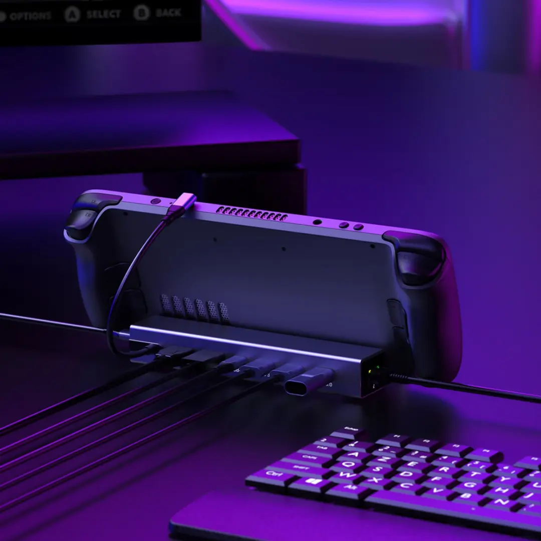 NÖRDIC DOCK-194 Steam Deck Docking Station - Grijs