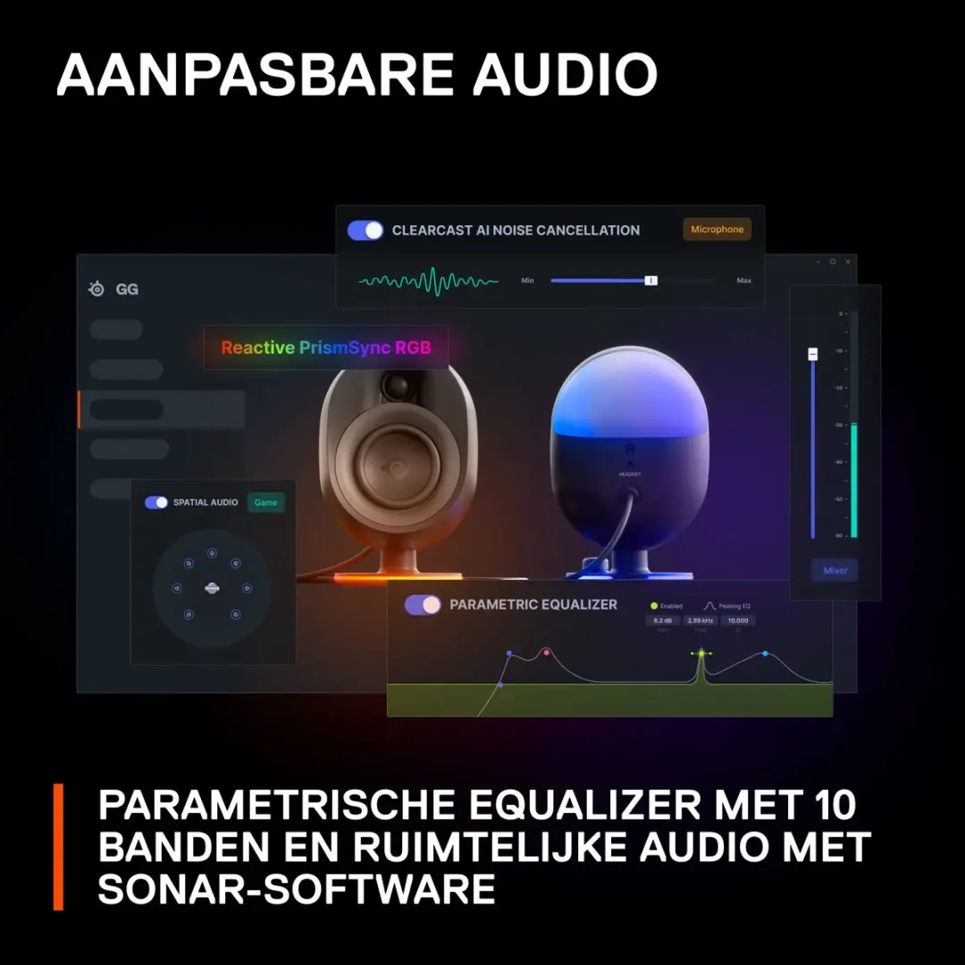 SteelSeries Arena 7 61543 Multimedia Speakers - 200W - 5-delig - Zwart