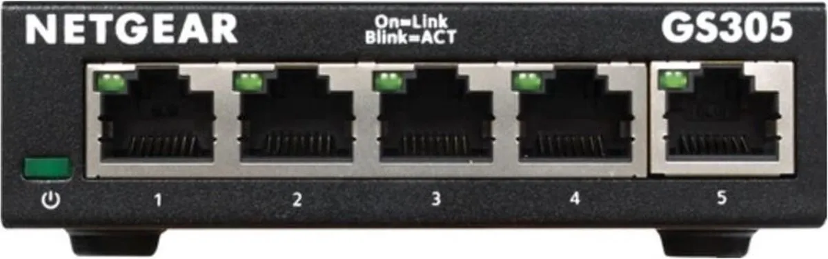Netgear GS305 Unmanaged Switch 5 Poorten - 1Gbps
