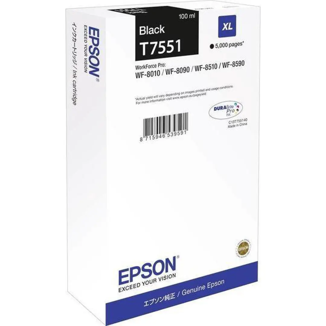 Epson T7551XL Inktcartridge Zwart - 5000 pagina's