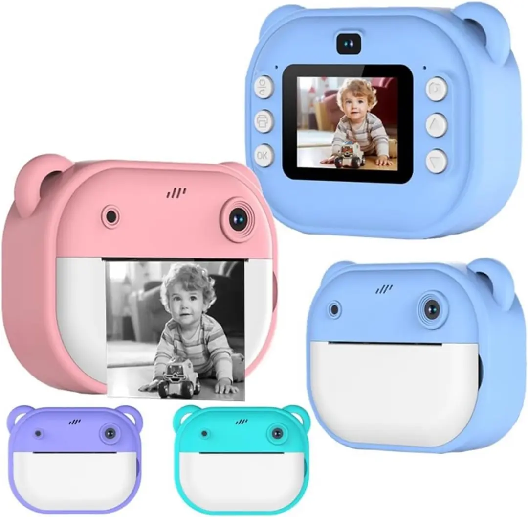 ECTEATOY Kids Print Camera Mini Printer - Blauw